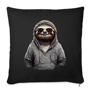 Urban Sloth - Cool Sunglasses Design - Sofa pillowcase 17,3'' x 17,3'' (45 x 45 cm) - black - Front