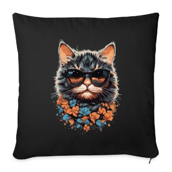 Cool cats mom stylish design with cat - Sofa pillowcase 17,3'' x 17,3'' (45 x 45 cm) - black - Front