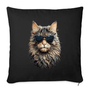Cool Norwegian Forest Cat Cat Cat Lover - Sofa pillowcase 17,3'' x 17,3'' (45 x 45 cm) - black - Front