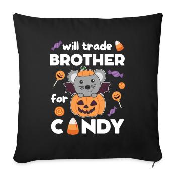 Mouse Halloween swap brother for sweets - Sofa pillowcase 17,3'' x 17,3'' (45 x 45 cm) - black - Front