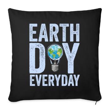 Earth Day Everyday Environmental Awareness - Sofa pillowcase 17,3'' x 17,3'' (45 x 45 cm) - black - Front