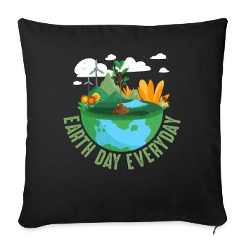 Earth Day Everyday Environmental Awareness - Sofa pillowcase 17,3'' x 17,3'' (45 x 45 cm) - black - Front