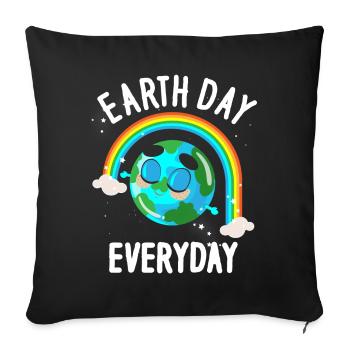 Earth Day Everyday Environmental Awareness - Sofa pillowcase 17,3'' x 17,3'' (45 x 45 cm) - black - Front