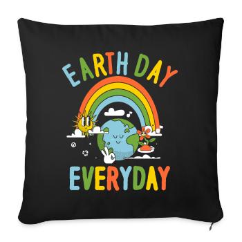 Earth Day Everyday Environmental Awareness - Sofa pillowcase 17,3'' x 17,3'' (45 x 45 cm) - black - Front