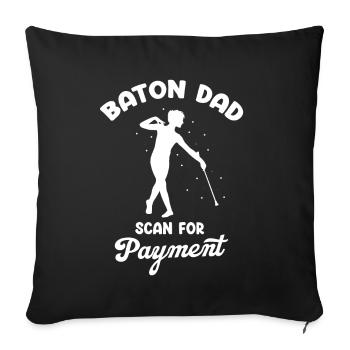 Gymnastik Design für Taktstock drehen - Sofakissenbezug 45 x 45 cm - Schwarz - Vorne