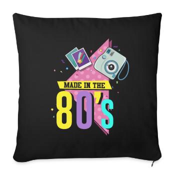 Musique des années 80 - Housse de coussin décorative 45 x 45 cm - noir - Devant