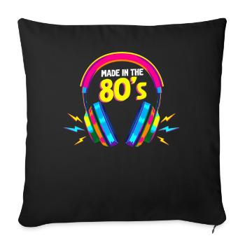 Musique des années 80 - Housse de coussin décorative 45 x 45 cm - noir - Devant