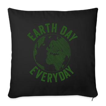 Earth Day Everyday Environmental Awareness - Sofa pillowcase 17,3'' x 17,3'' (45 x 45 cm) - black - Front
