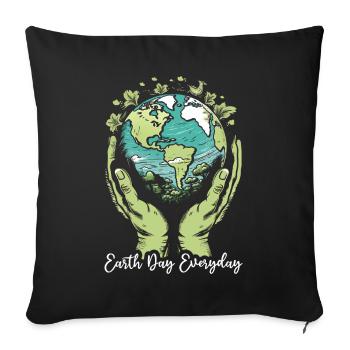 Earth Day Everyday Environmental Awareness - Sofa pillowcase 17,3'' x 17,3'' (45 x 45 cm) - black - Front