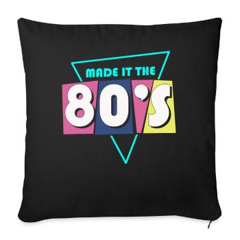Musique des années 80 - Housse de coussin décorative 45 x 45 cm - noir - Devant