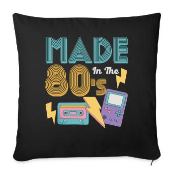 Musique des années 80 - Housse de coussin décorative 45 x 45 cm - noir - Devant