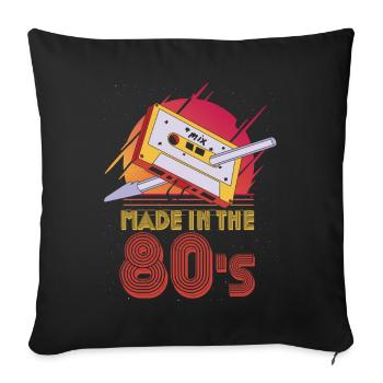 80er Die Musik der 80er - Sofakissenbezug 45 x 45 cm - Schwarz - Vorne