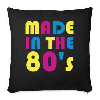 Musique des années 80 - Housse de coussin décorative 45 x 45 cm - noir - Devant