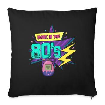 Musique des années 80 - Housse de coussin décorative 45 x 45 cm - noir - Devant