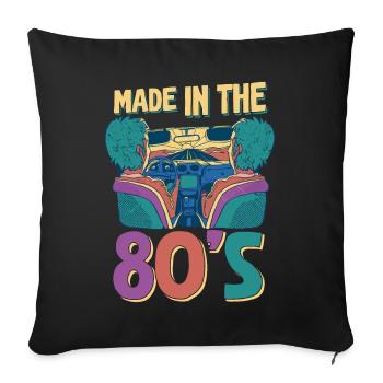 Musique des années 80 - Housse de coussin décorative 45 x 45 cm - noir - Devant