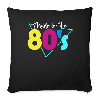 Musique des années 80 - Housse de coussin décorative 45 x 45 cm - noir - Devant