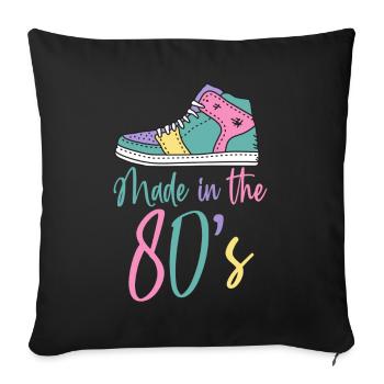 Musique des années 80 - Housse de coussin décorative 45 x 45 cm - noir - Devant