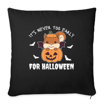 Écureuils il n’est jamais trop tôt pour Halloween - Housse de coussin décorative 45 x 45 cm - noir - Devant