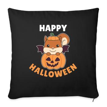 Squirrel Happy Halloween Pumpkin Bat - Sofa pillowcase 17,3'' x 17,3'' (45 x 45 cm) - black - Front