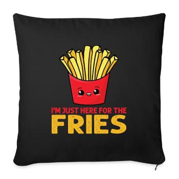 Burger Fan Amateur de restauration rapide Frites - Housse de coussin décorative 45 x 45 cm - noir - Devant