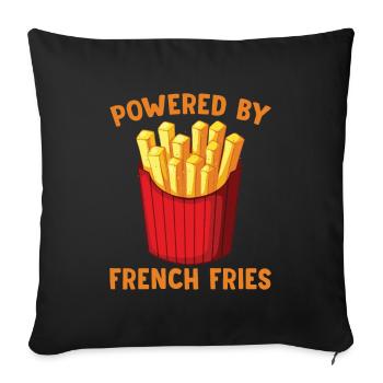 Burger Fan Amateur de restauration rapide Frites - Housse de coussin décorative 45 x 45 cm - noir - Devant