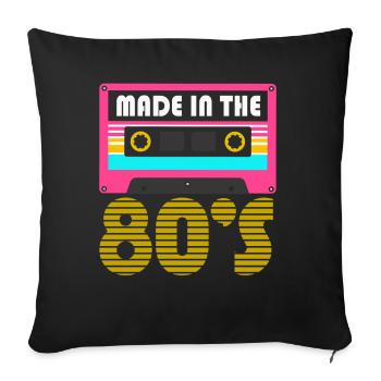 Musique des années 80 - Housse de coussin décorative 45 x 45 cm - noir - Devant