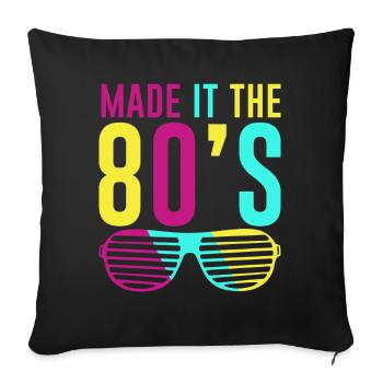Musique des années 80 - Housse de coussin décorative 45 x 45 cm - noir - Devant