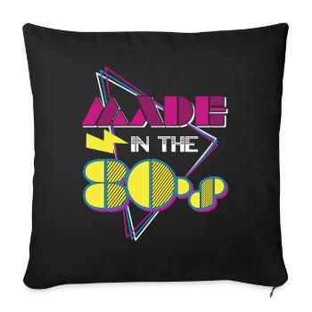 Musique des années 80 - Housse de coussin décorative 45 x 45 cm - noir - Devant