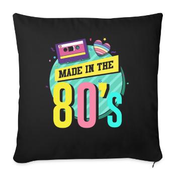 Musique des années 80 - Housse de coussin décorative 45 x 45 cm - noir - Devant