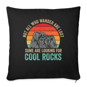 Wandern Sie auf der Suche nach coolen Felsen - Sofakissenbezug 45 x 45 cm - Schwarz - Vorne