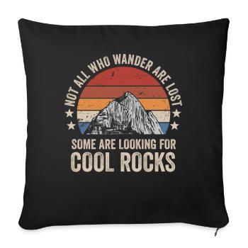 Wandern Sie auf der Suche nach coolen Felsen - Sofakissenbezug 45 x 45 cm - Schwarz - Vorne