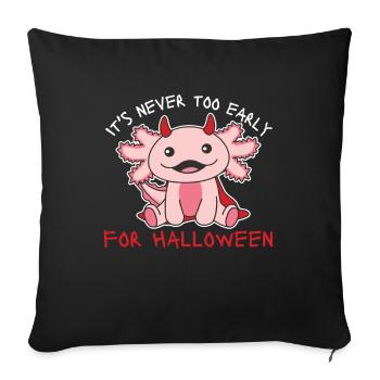 Axolotl il n’est jamais trop tôt pour le diable d’Halloween - Housse de coussin décorative 45 x 45 cm - noir - Devant