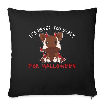 Okapi il n’est jamais trop tôt pour les diables d’Halloween - Housse de coussin décorative 45 x 45 cm - noir - Devant