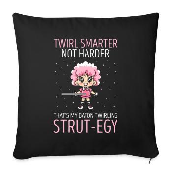 Stocktanz Design für Stabtänzerin - Sofakissenbezug 45 x 45 cm - Schwarz - Vorne