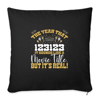the last day of 2023 is 123123 - Sofa pillowcase 17,3'' x 17,3'' (45 x 45 cm) - black - Front