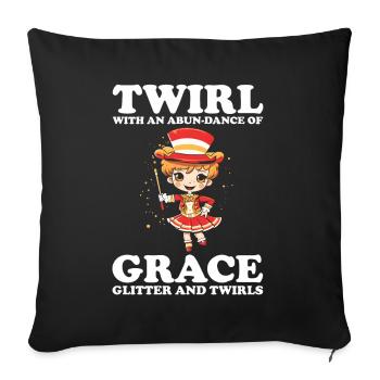 Gymnastik Design für Taktstock drehen - Sofakissenbezug 45 x 45 cm - Schwarz - Vorne