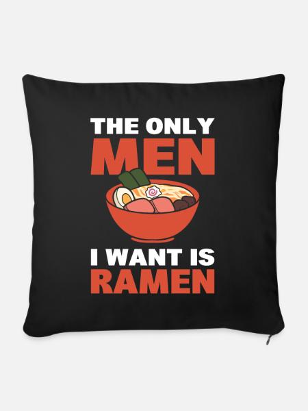 Ramen-Nudeln Ramenliebhaber - Sofakissenbezug 45 x 45 cm - Schwarz