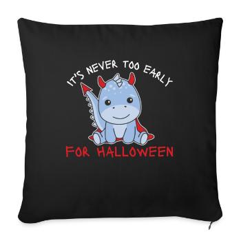 Dino il n’est jamais trop tôt pour les diables d’Halloween - Housse de coussin décorative 45 x 45 cm - noir - Devant