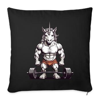 Unicorn Bodybuilder Fitness and Sports Design - Sofa pillowcase 17,3'' x 17,3'' (45 x 45 cm) - black - Front