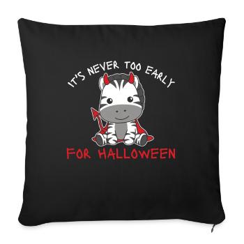Zèbre il n’est jamais trop tôt pour les diables d’Halloween - Housse de coussin décorative 45 x 45 cm - noir - Devant