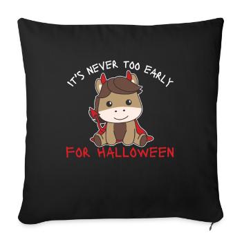 Cheval il n’est jamais trop tôt pour les diables d’Halloween - Housse de coussin décorative 45 x 45 cm - noir - Devant