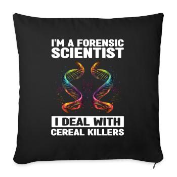 Forensischer Wissenschaftler und Kriminallabor - Sofakissenbezug 45 x 45 cm - Schwarz - Vorne