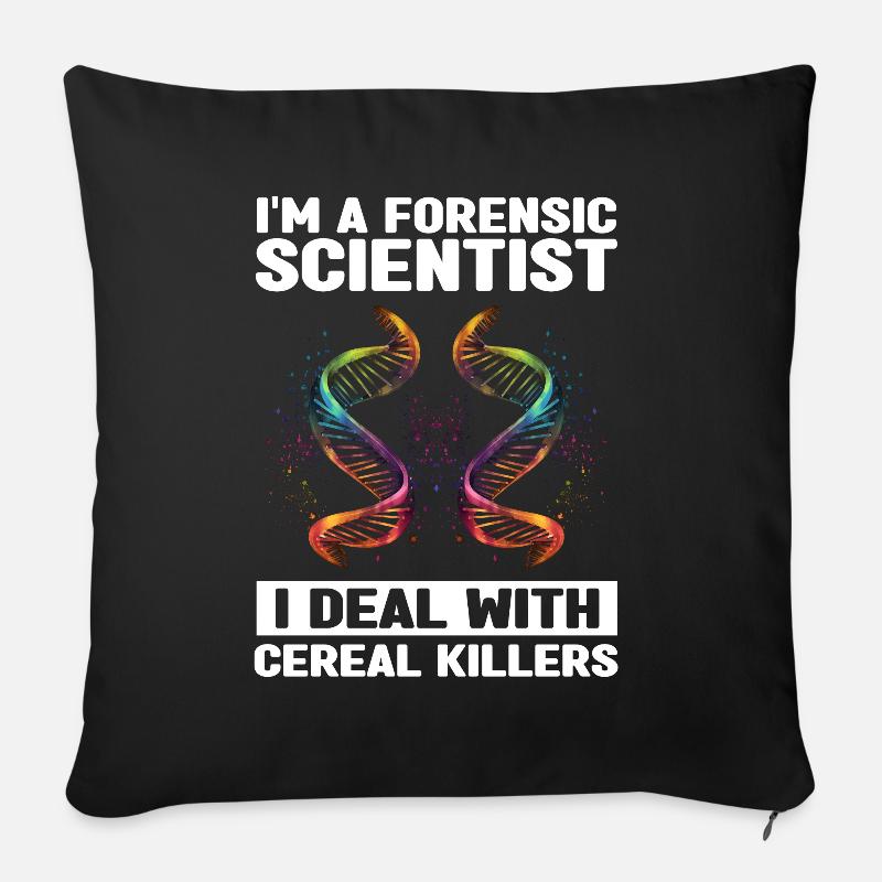 Forensischer Wissenschaftler und Kriminallabor - Sofakissenbezug 45 x 45 cm - Schwarz