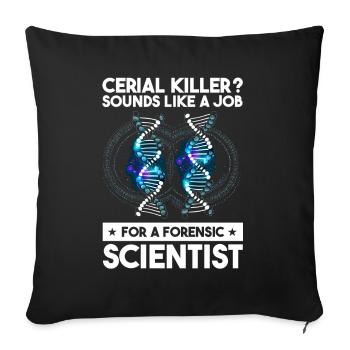 Forensische Kriminologie und Tatort-Ermittler - Sofakissenbezug 45 x 45 cm - Schwarz - Vorne