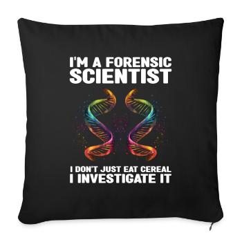 Forensik und forensische Wissenschaft - Sofakissenbezug 45 x 45 cm - Schwarz - Vorne