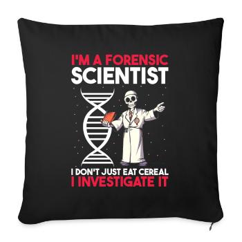 Forensische Kriminologie und Tatort-Ermittler - Sofakissenbezug 45 x 45 cm - Schwarz - Vorne
