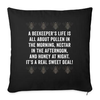 La vie des apiculteurs est une question de miel - Housse de coussin décorative 45 x 45 cm - noir - Devant