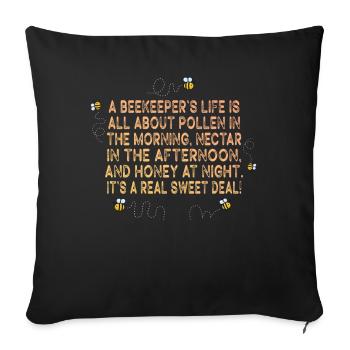 La vie des apiculteurs est une question de miel - Housse de coussin décorative 45 x 45 cm - noir - Devant