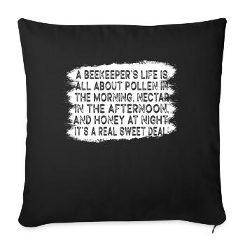 La vie des apiculteurs est une question de miel - Housse de coussin décorative 45 x 45 cm - noir - Devant
