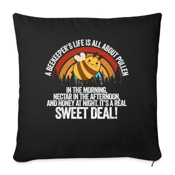 La vie des apiculteurs est une question de miel - Housse de coussin décorative 45 x 45 cm - noir - Devant